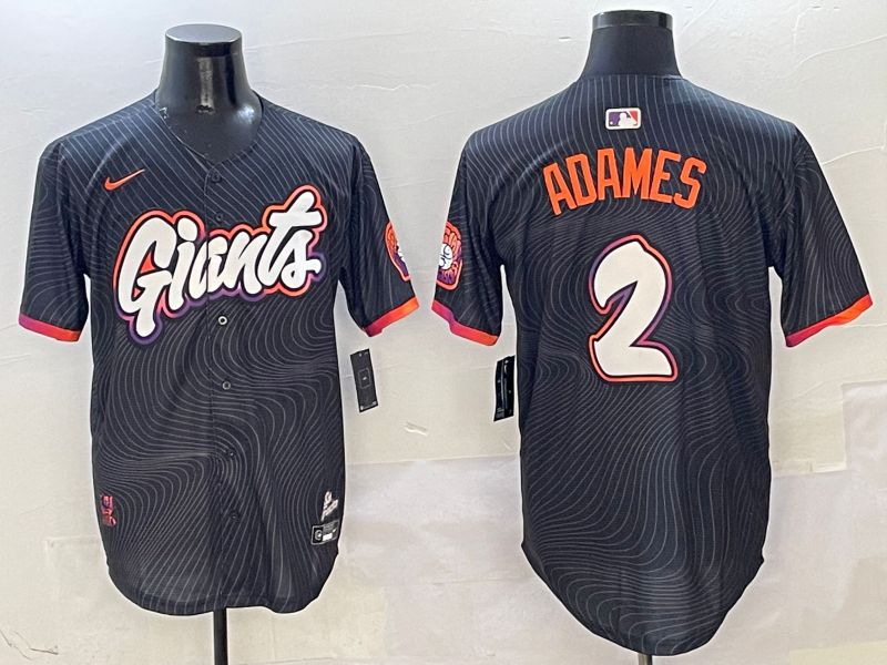 Men San Francisco Giants #2 Adames Black Second generation Joint Name Nike 2025 MLB Jersey style 1->san francisco giants->MLB Jersey